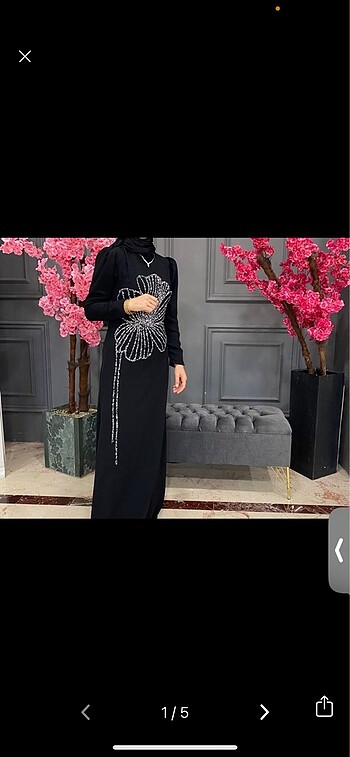 40 Beden siyah Renk Yonca model abiye