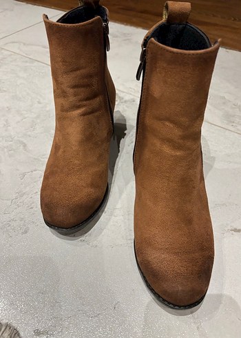 Kahverengi Süet Topuklu Kadın Bot.cok hafif - Görsel 2