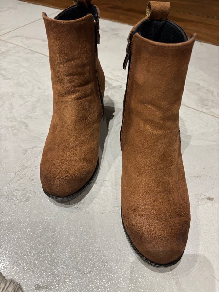 Kahverengi Süet Topuklu Kadın Bot.cok hafif - Görsel 2