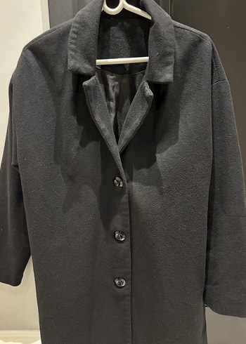 Düğmeli  Byn siyah Kaban - Görsel 2