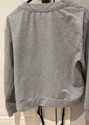MAVİ  marka -Gri Yünlü Uzun Kollu Kadın sweet tişört - Görsel 3