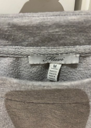 MAVİ  marka -Gri Yünlü Uzun Kollu Kadın sweet tişört - Görsel 2