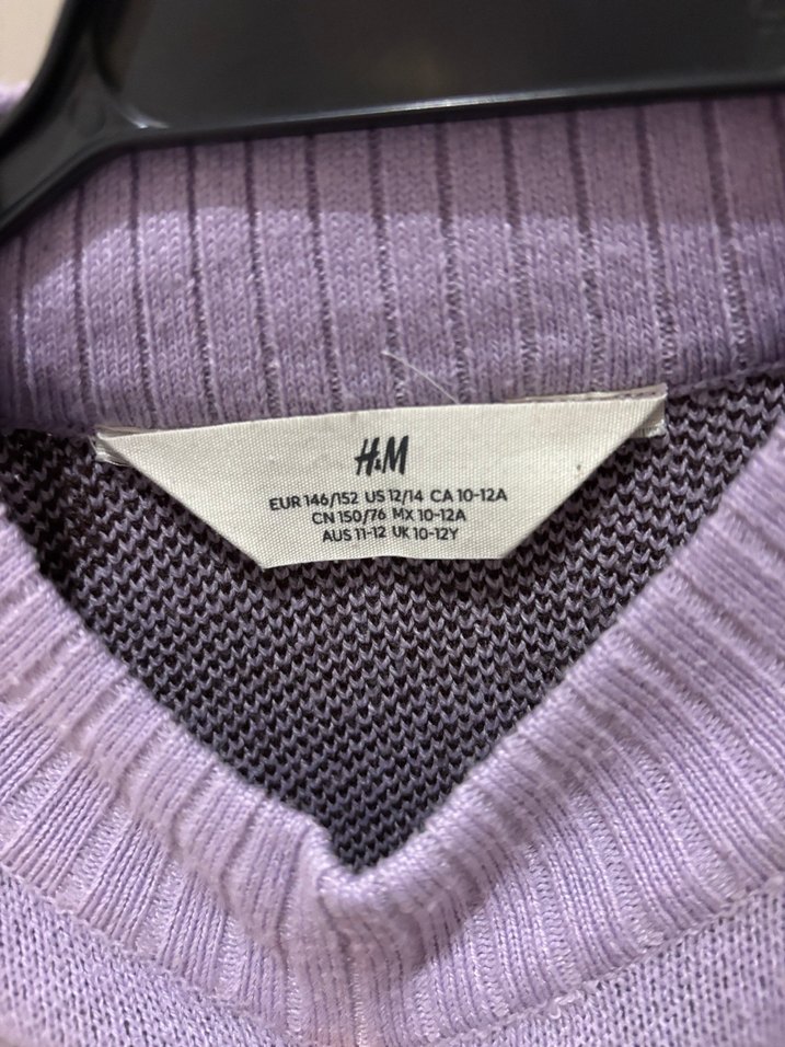 H&M marka Mor Çiçek Desenli Örgü  Kazak - Görsel 3