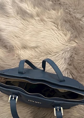 Pierre Cardin Mavi Deri Kadın Çanta - Görsel 3