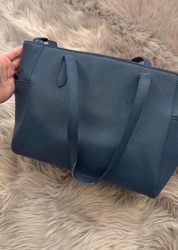 Pierre Cardin Mavi Deri Kadın Çanta - Görsel 2