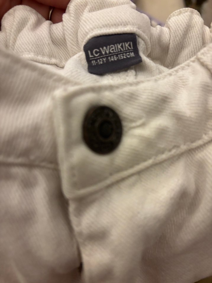 LCW Kız Çocuk Beyaz Pamuk Pantolon - Görsel 2