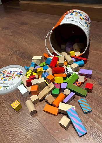 Viga/edu toys-100 Parça Ahşap Resimli Bloklar - 2 Yaş ve Üzeri - Görsel 5