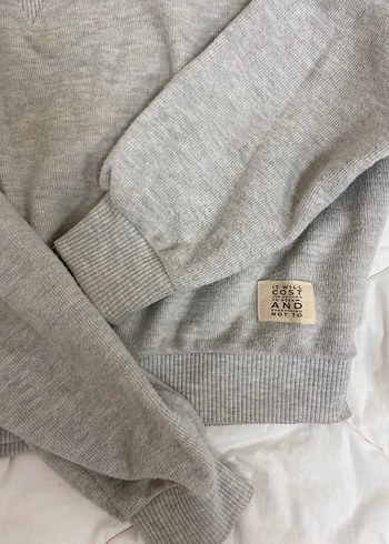 Gri Kadın Uzun Kollu Basic Sweatshirt - Görsel 4