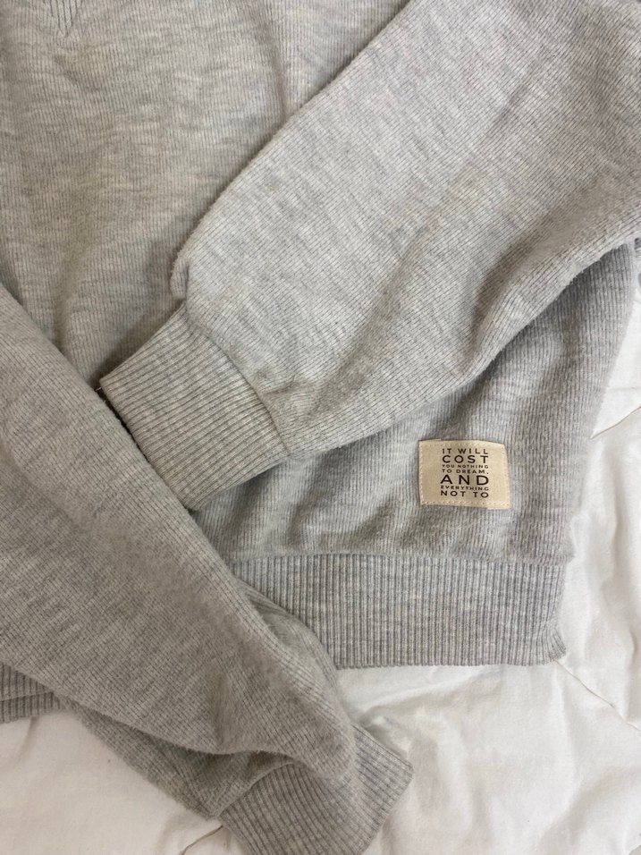 Gri Kadın Uzun Kollu Basic Sweatshirt - Görsel 4