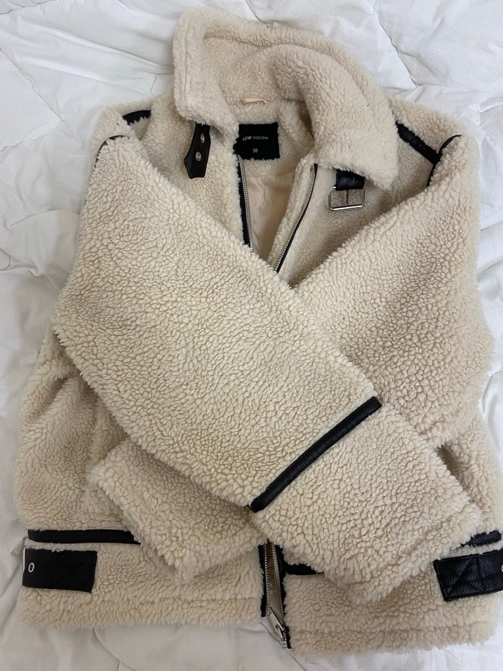 Kürklü Bej Kadın Mont - Görsel 2