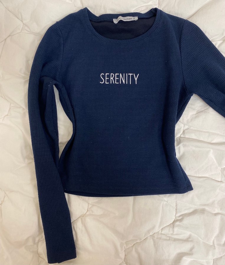 Lacivert Triko Kadın Uzun Kollu Crop Kazak - Görsel 2