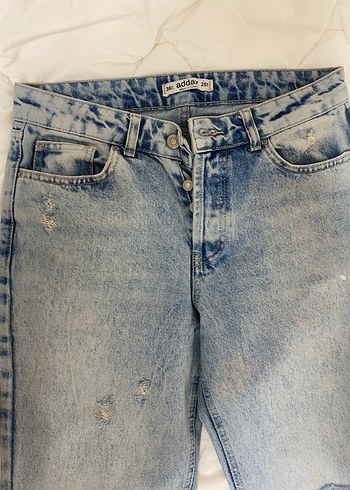 Addax Düğmeli Salaş Kadın Kot Pantolon - Görsel 3