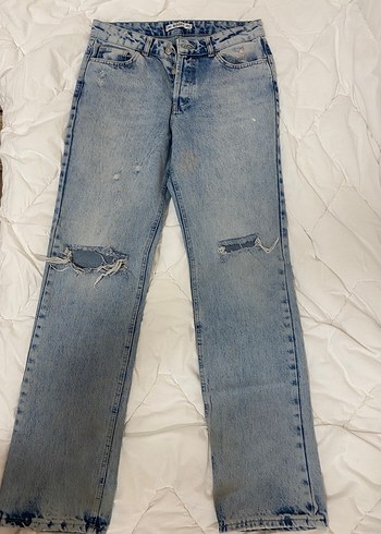 Addax Düğmeli Salaş Kadın Kot Pantolon - Görsel 4