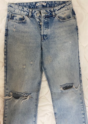 Addax Düğmeli Salaş Kadın Kot Pantolon - Görsel 2