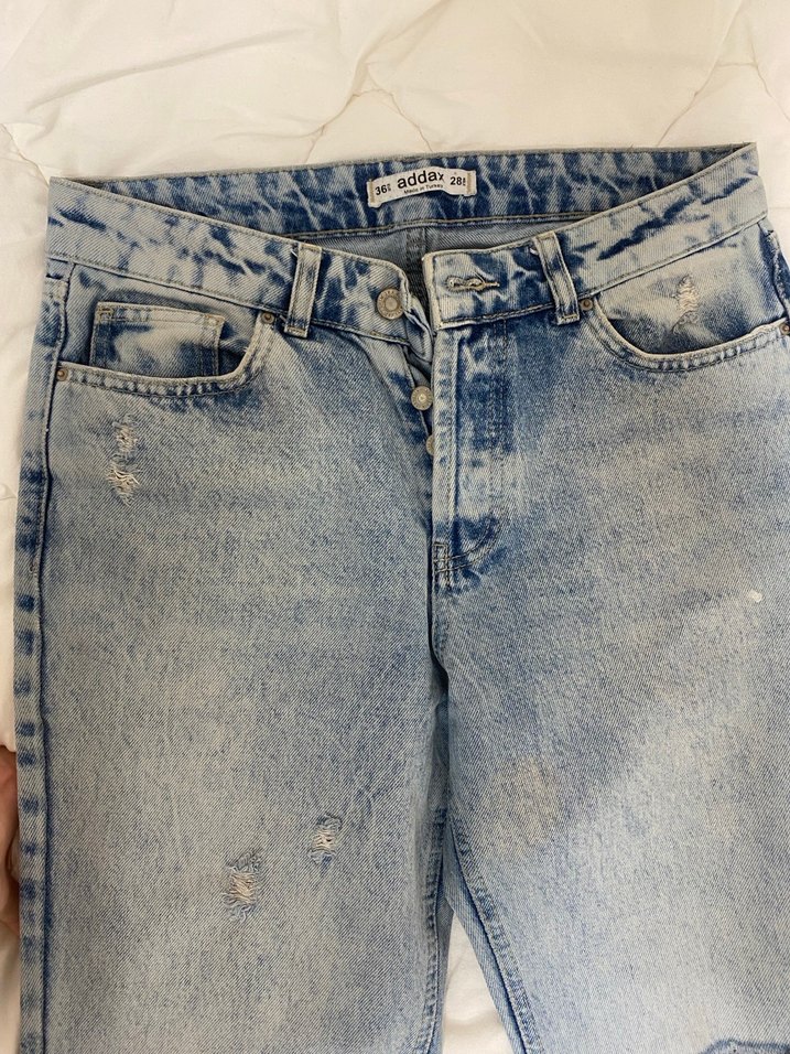 Addax Düğmeli Salaş Kadın Kot Pantolon - Görsel 3