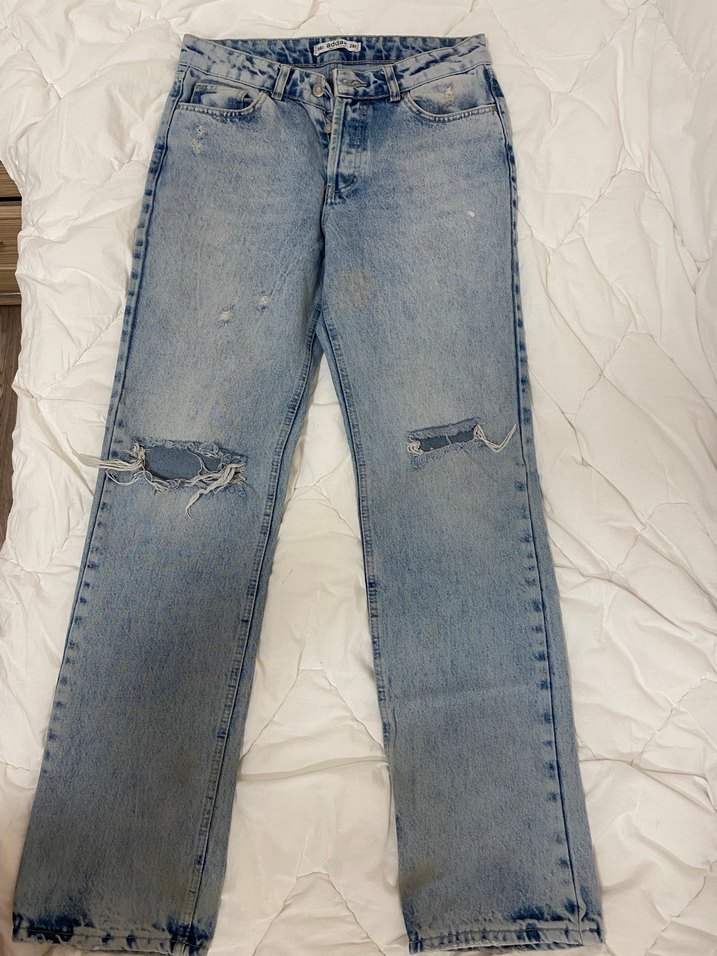 Addax Düğmeli Salaş Kadın Kot Pantolon - Görsel 4