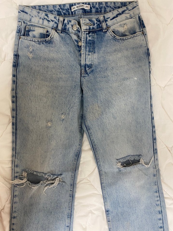 Addax Düğmeli Salaş Kadın Kot Pantolon - Görsel 2