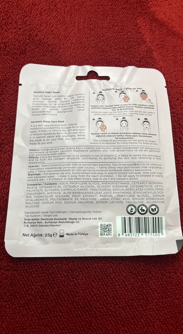 DERMINIX Sıkılaştırıcı Kağıt Maske - Görsel 2