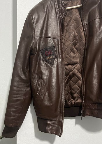 Kahverengi Deri Erkek Ceket - Görsel 3