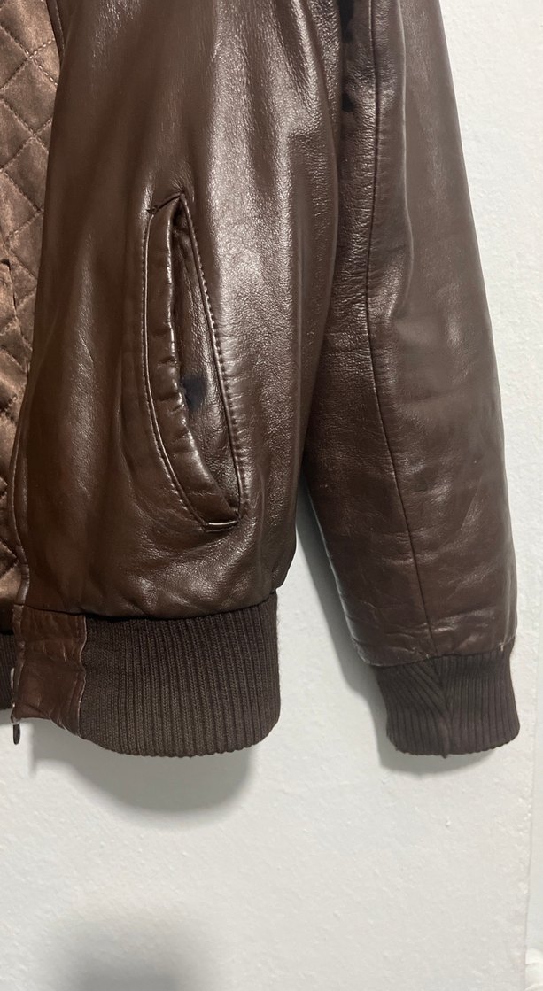 Kahverengi Deri Erkek Ceket - Görsel 4