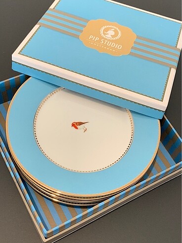 Pip studio love birds blue 17 cm tabak