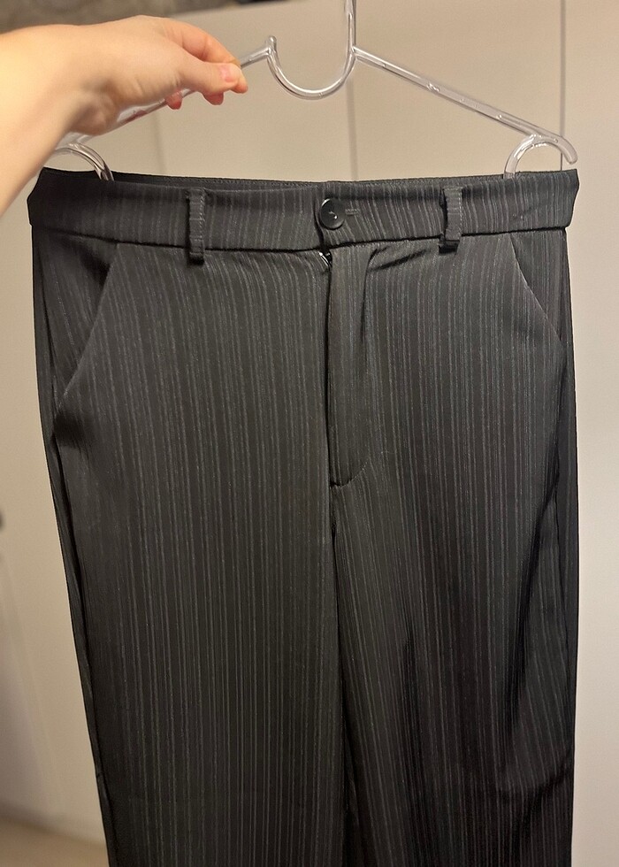 Siyah bol kesim casual pantolon - Görsel 3