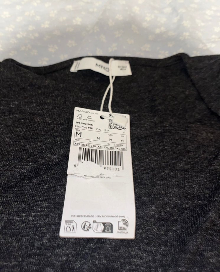 Düğmeli Gri Uzun Kollu Yaka detaylı  Kadın Bluz - Görsel 4