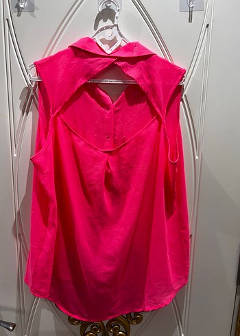 Pembe Parlak Saten Gömlek - Görsel 3