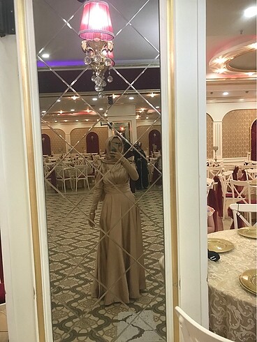Somon rengi tesettür abiye