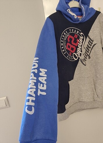 13-14 Yaş Beden mavi Renk Erkek çocuk sweatshirt