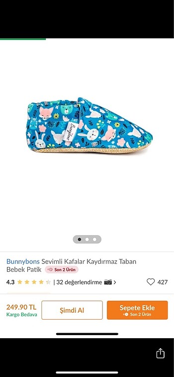 Diğer bunnybons patik kaydırmaz taban
