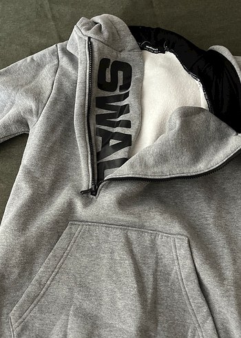 Diğer Gri Erkek Fermuarlı Polar Sweatshirt
