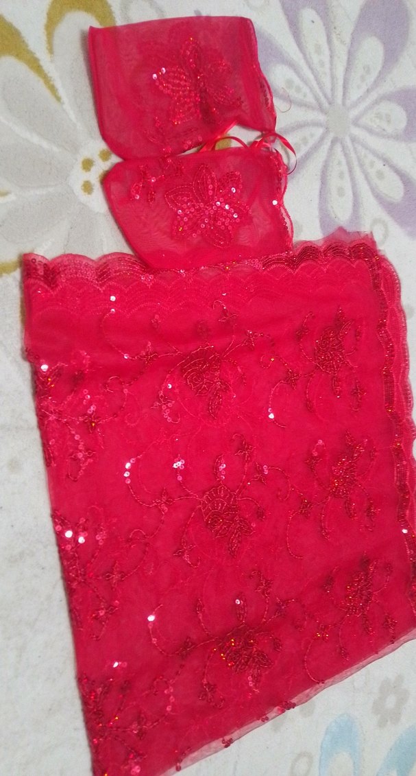 Kız Çocuk Renkli Dantel Nakışlı Eldiven - Görsel 2