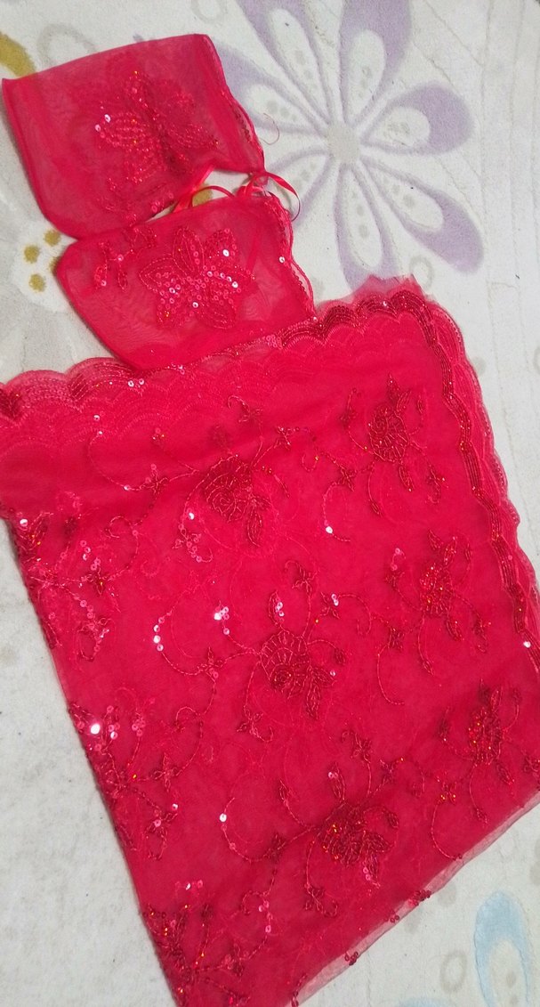 Kız Çocuk Renkli Dantel Nakışlı Eldiven - Görsel 3