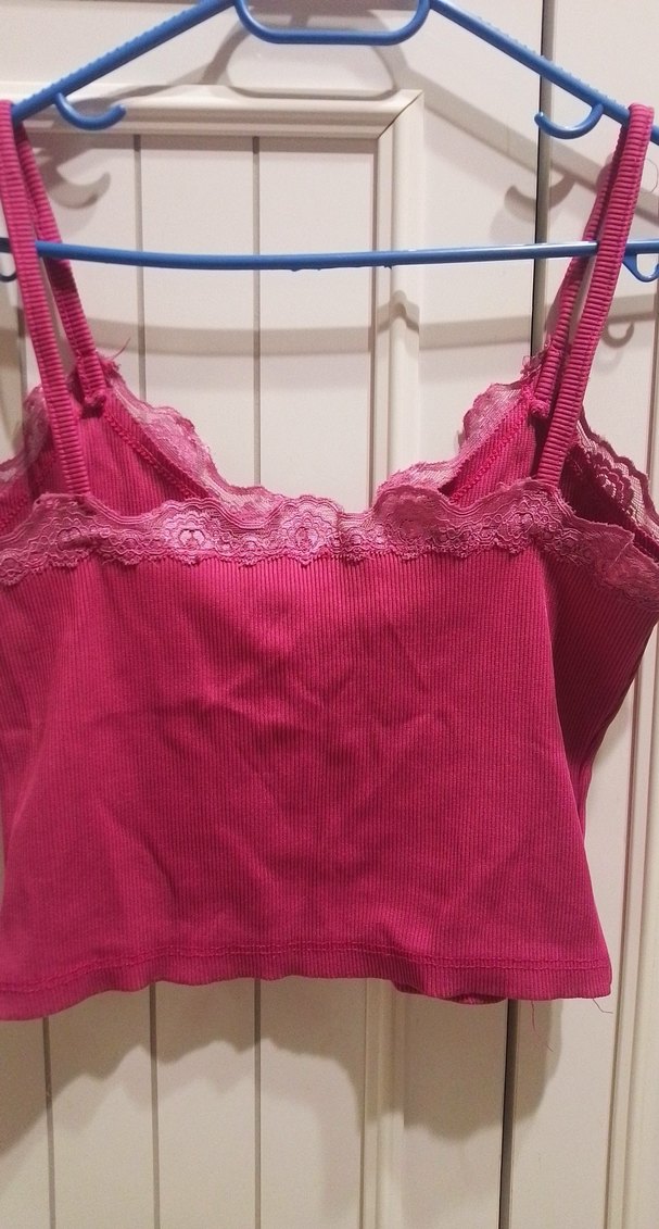 Dantel Detaylı Pembe V Yaka Atlet - Görsel 3