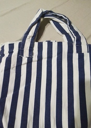 Çizgili Mavi Plaj çantası - Görsel 2