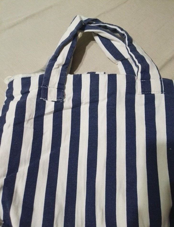 Çizgili Mavi Plaj çantası - Görsel 2