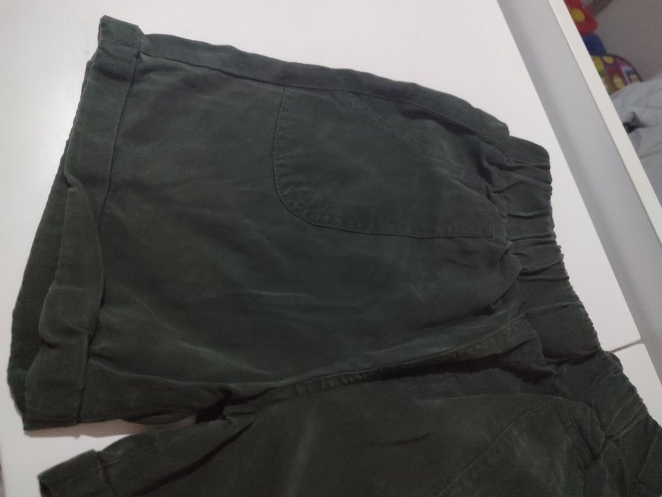 Düğmeli Yeşil Süet Hamile Mini Şort - Görsel 2