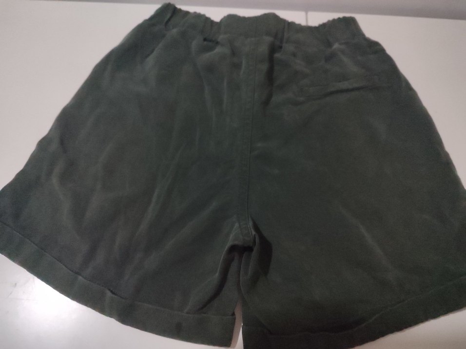 Düğmeli Yeşil Süet Hamile Mini Şort - Görsel 3