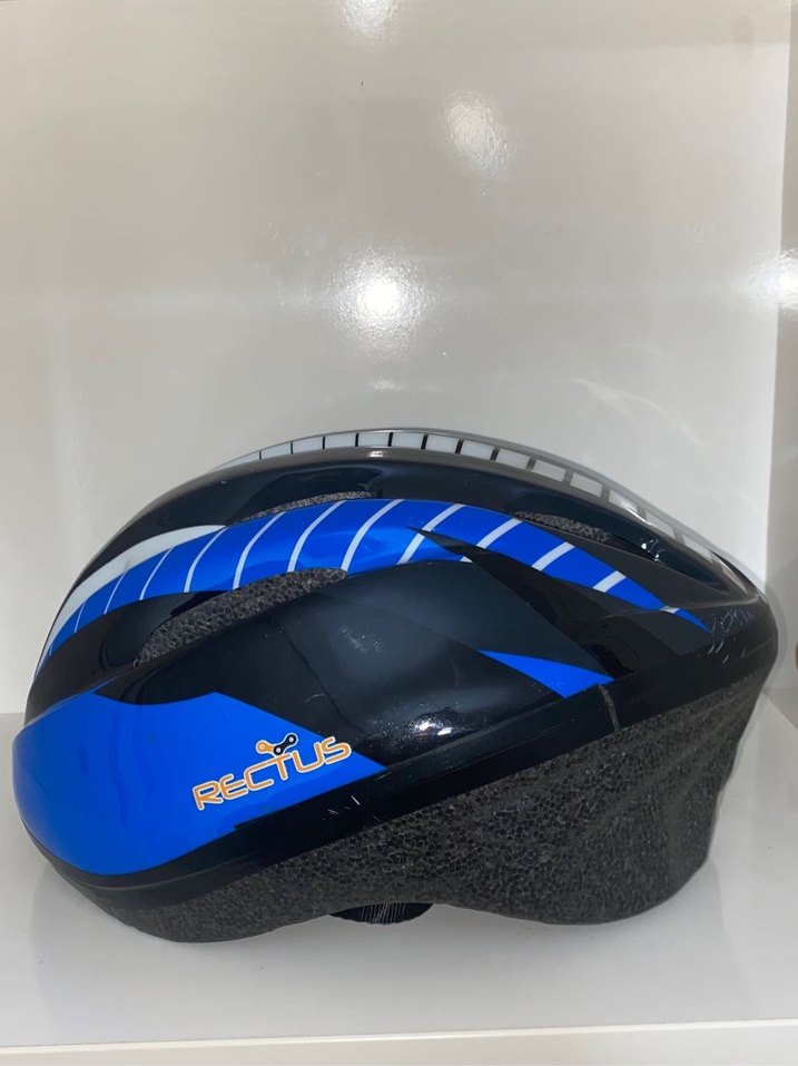 Mavi Siyah Beyaz Biker Kaskı ayarlanabilir - Görsel 4