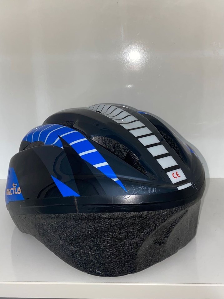 Mavi Siyah Beyaz Biker Kaskı ayarlanabilir - Görsel 3