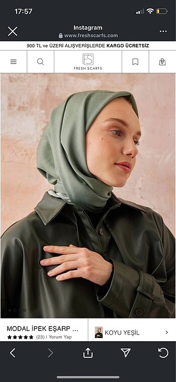 frescarfs modal ipek eşarp