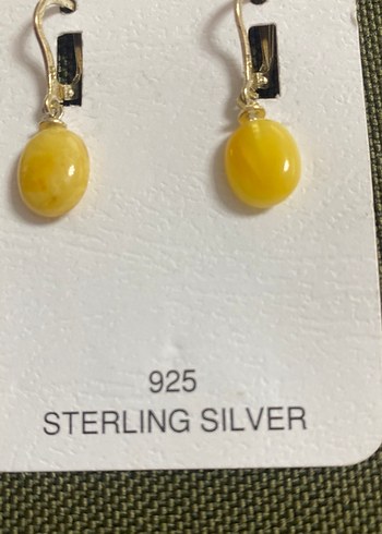 Rus kaliningrad menşeili kolye küpe takım set - Görsel 5