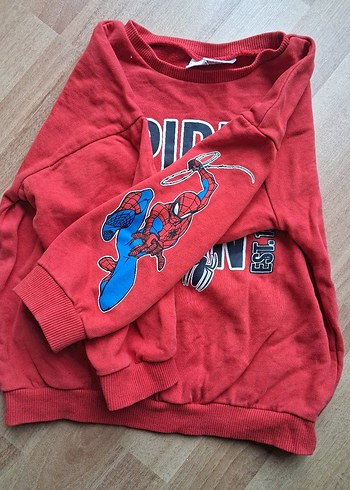 Erkek Çocuk Kırmızı Örme Spider-Man Sweatshirt - Görsel 5