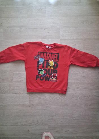 Erkek Çocuk Kırmızı Örme Spider-Man Sweatshirt - Görsel 7