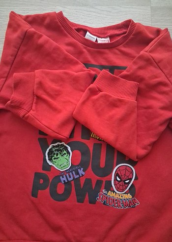 Erkek Çocuk Kırmızı Örme Spider-Man Sweatshirt - Görsel 10