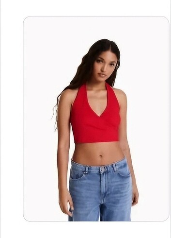 Bershka Çarpraz Yaka Crop