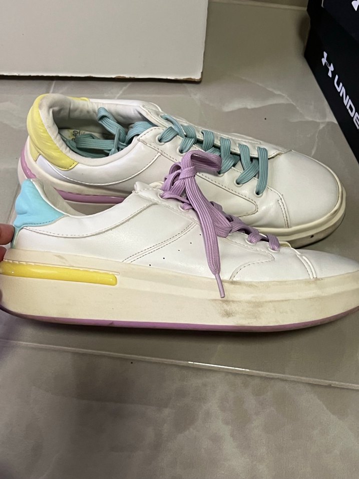 Renkli Bağcıklı Pastel Sneaker - Görsel 2