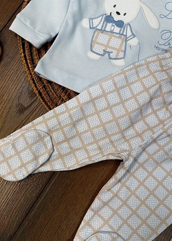 Mavi Baskılı Bebek Hastane Takımı ALT ÜST TAKIM MEVSİMLİK#bebek# - Görsel 7