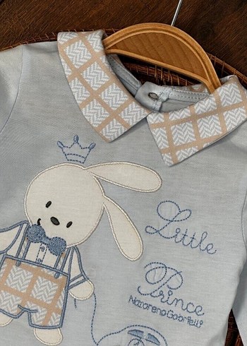 Mavi Baskılı Bebek Hastane Takımı ALT ÜST TAKIM MEVSİMLİK#bebek# - Görsel 4